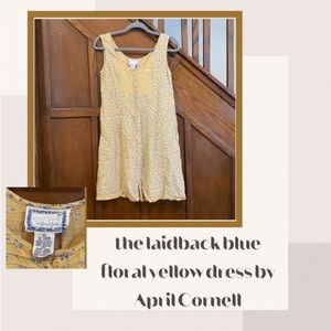 APRIL Cornell for Cornell Trading blue floral yellow dress